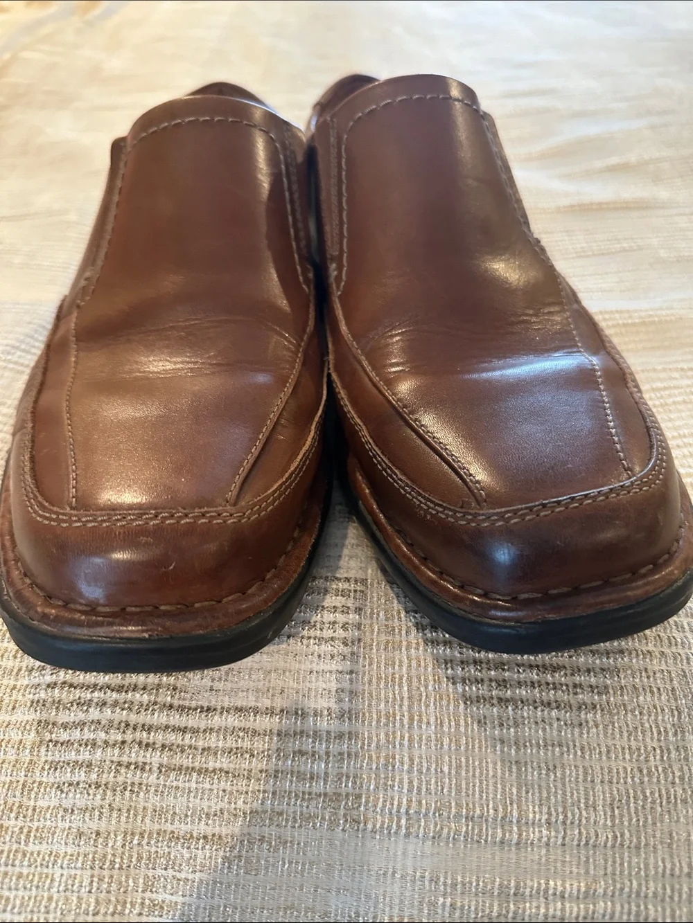 Clark's Collection Ultimate Comfort Brown Leather Slip On Dress Shoes - Size 10W